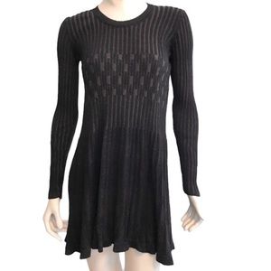 Knit Sweater Dress by Max Studio Gray Size Large Long Sleeve